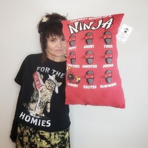 Handmade Upcycled T-Shirt Pillow - Ninja Moods